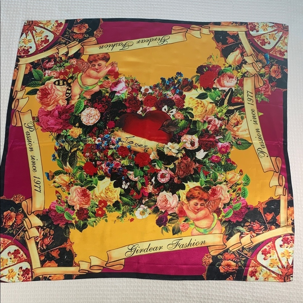 Girdear Fashion cherub heart, lover silk scarf